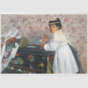 Papel De Seda Rapariga com chapéu, Edgar Degas
