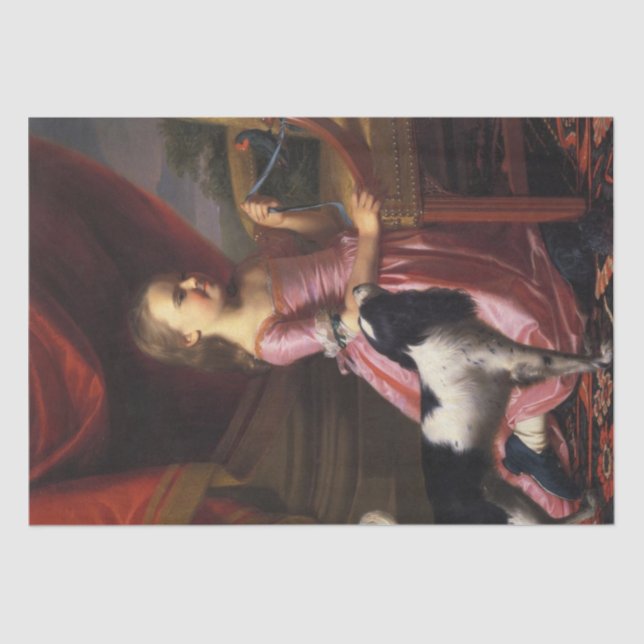 Papel De Seda Rapariga com um Pássaro e um Cão (John Singleton C (Frente )