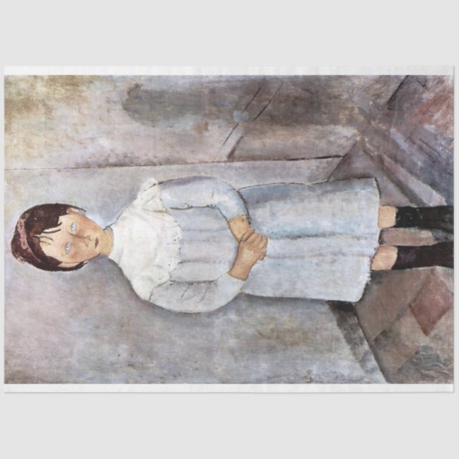 Papel De Seda Rapariga em Azul, Modigliani (Frente )