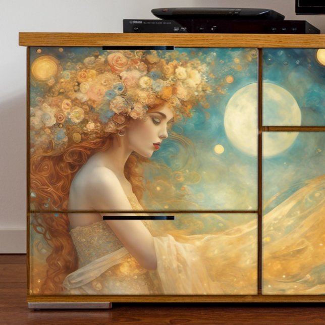 Papel De Seda Rapariga Fantástica com a Descaptação de Luas (Criador carregado)