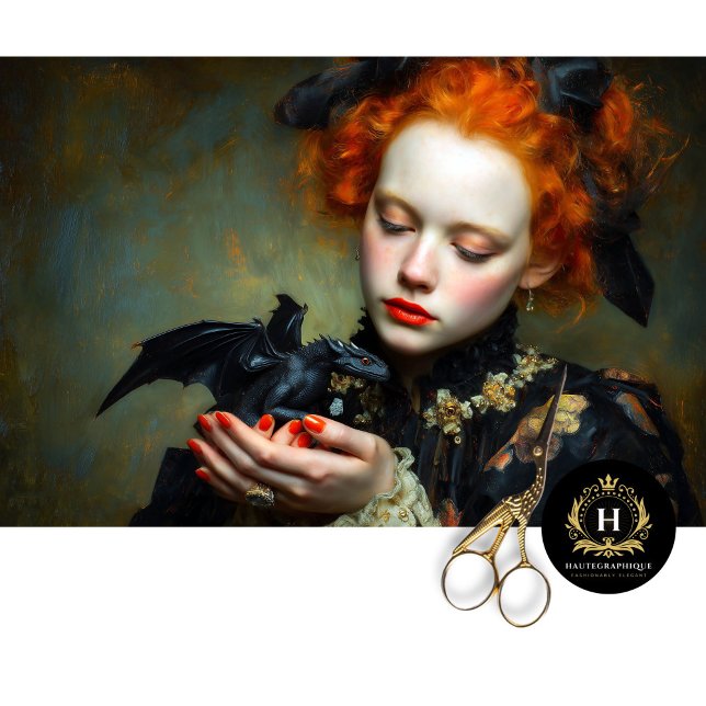 Papel De Seda Rapariga Gótica com Arte de Descamação do Dragão N (Criador carregado)