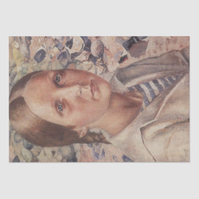 Papel De Seda Rapariga na Praia (por Petrov-Vodkin) (Frente )