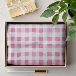 Papel De Seda Rapariga rosa Xadrez strips Aniversário