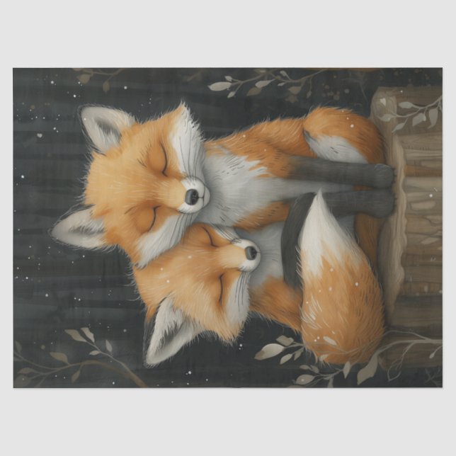 Papel De Seda Raposa Animais de Corte (Frente )