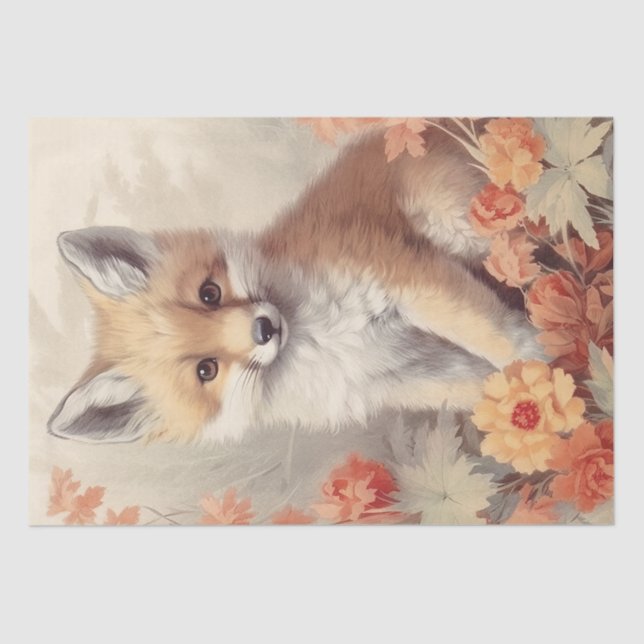 Papel De Seda Raposa-Bebê (Frente )