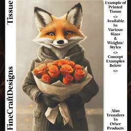 Papel De Seda Raposa Caprichosa, Buquê de Rosas Laranja DC5 Deco