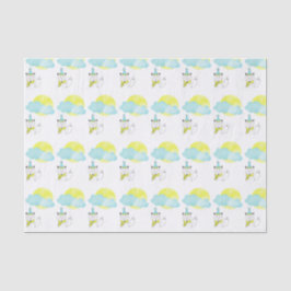 Papel De Seda Raposa, Lua E Nuvens