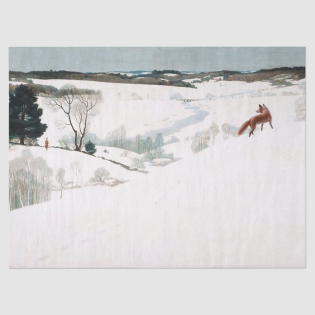 Papel De Seda Raposa na Neve por Newell Convers Wyeth (Frente )