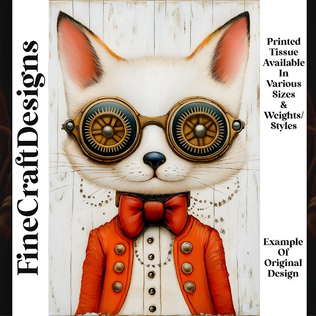 Papel De Seda Raposa Steampunk Curiosa e Fantasiosa M2 Decoupage (Criador carregado)