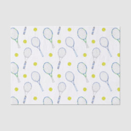 Papel De Seda Raquetas Tênis azuis de Aquarela