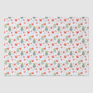 Papel De Seda Rãs e flores vermelhas