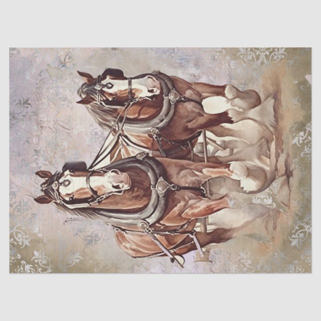 Papel De Seda Rascunho da desacoplagem de cavalos (Frente )