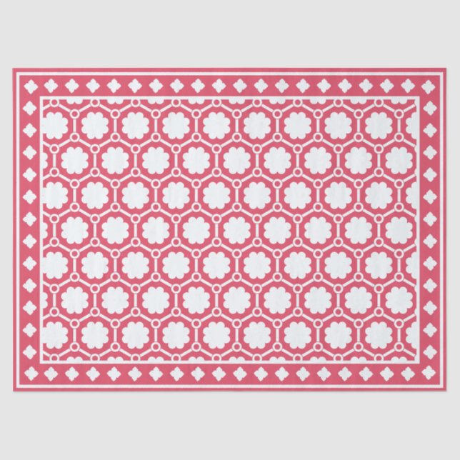 Papel De Seda Raspberry Modern Bone Inlay Decoupage Paper (Frente )