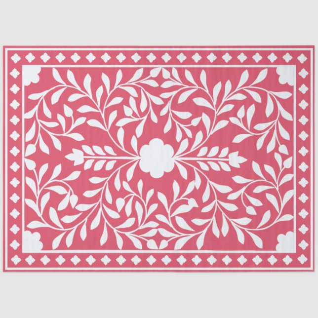 Papel De Seda Raspberry Traditional Bone Inlay Decoupage Paper (Frente )