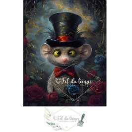 Papel De Seda Rato divertido com chapéu