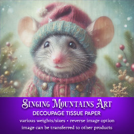 Papel De Seda Rato Whimsic na Desnutação do Chapéu Festivo de Na