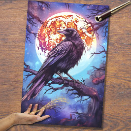 Papel De Seda Raven 3 Halloween Decoupage Paper