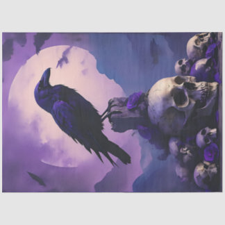 Papel De Seda Raven Skull