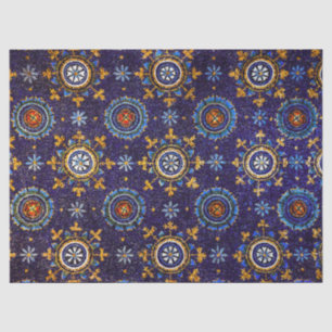 PAPEL DE SEDA RAVENNA BYZANTINE MOSAICS,ESTRELAS,ESTAR AZUL ESTA