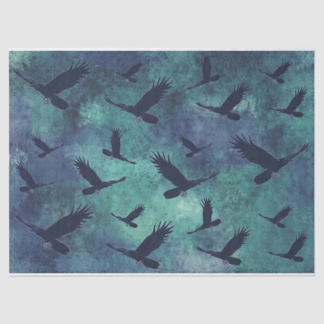 Papel De Seda Ravens Decoupage Tecido (Frente )