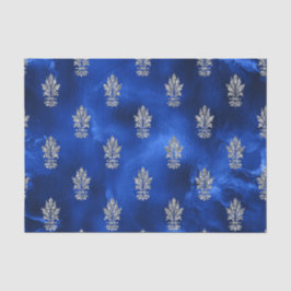 Papel De Seda Real Azul e Prata