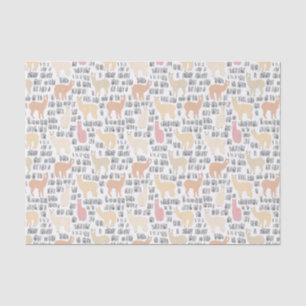 Papel De Seda Rebanho do teste padrão das alpacas