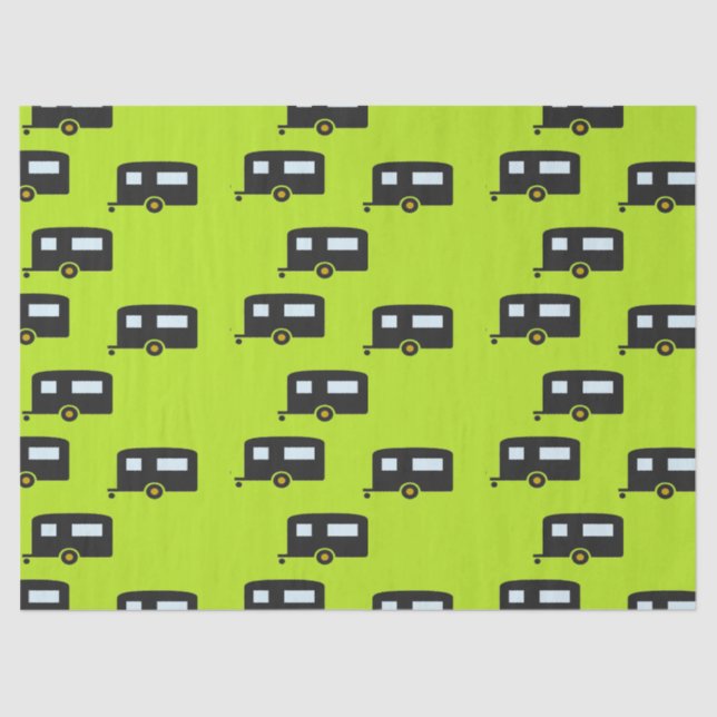 Papel De Seda Reboques de campismo a verde (Frente )