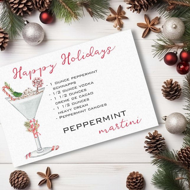 Papel De Seda Receita do Cocktail Martini Peppermint de Natal (Criador carregado)