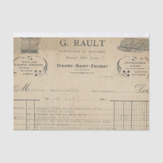 Papel De Seda Recepção Francesa (Frente )