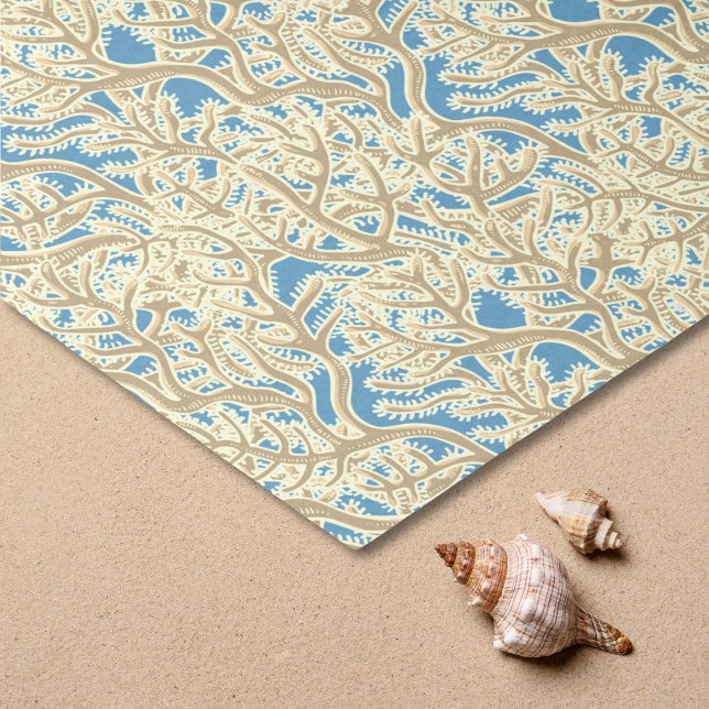 Papel De Seda Recife de bege e coral castanho (Coral Reef Tissue)