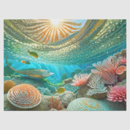 Papel De Seda Recife de Stingray à Tarde, Design 2