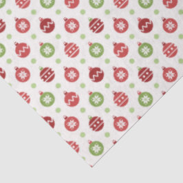 Papel De Seda Red and Green Christmas Ornament Pattern