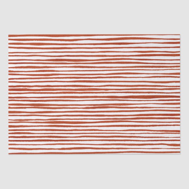 Papel De Seda Red and White Stripes Watercolor Natal  (Frente )