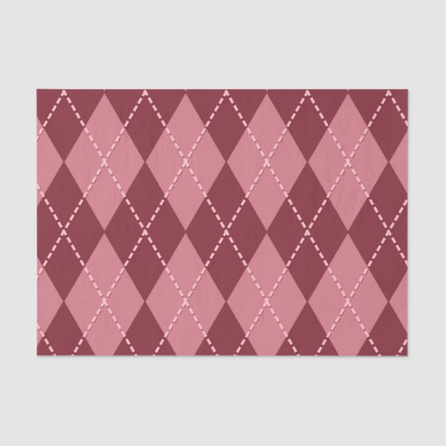 Papel De Seda Red Argyle (Design 42 Série Vermelha) (Frente )