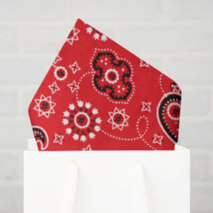 Papel De Seda Red Bandana Western Modern Cowboy Rodeo