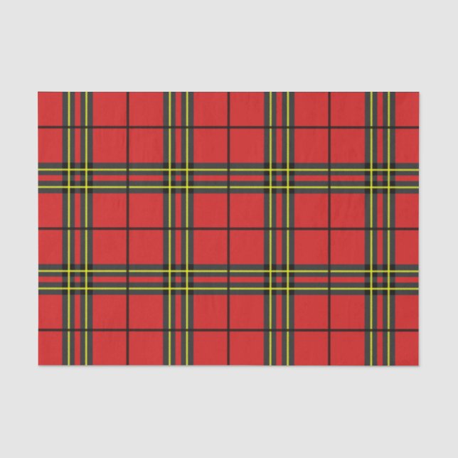 Papel De Seda Red Black Yellow Tartan (Frente )