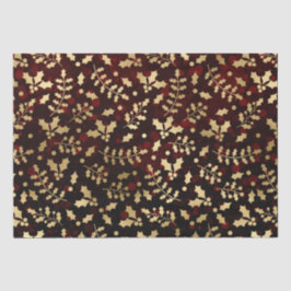 Papel De Seda Red Bokee and Gold Foil Christmas Holly