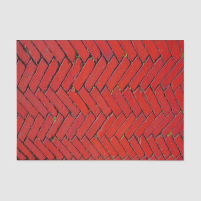 Papel De Seda Red Brick Chevron (Frente )
