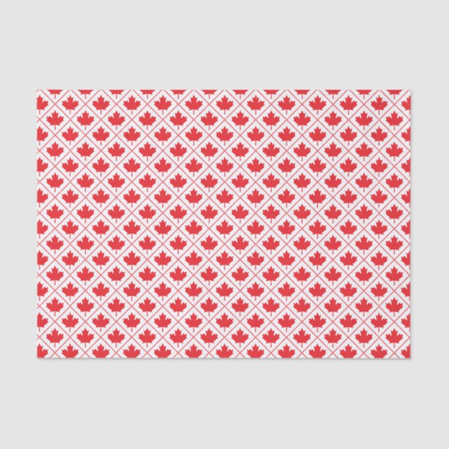 Papel De Seda Red Canadian Flag Maple Leaf Diamond Patterno (Frente )