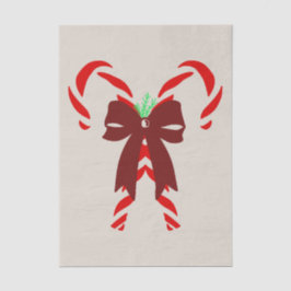 Papel De Seda Red Candy Canes with Pine Needles & Bow