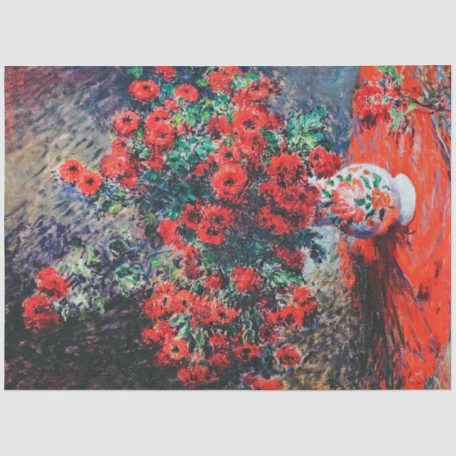 Papel De Seda Red Chrysanthemum, Monet (Frente )