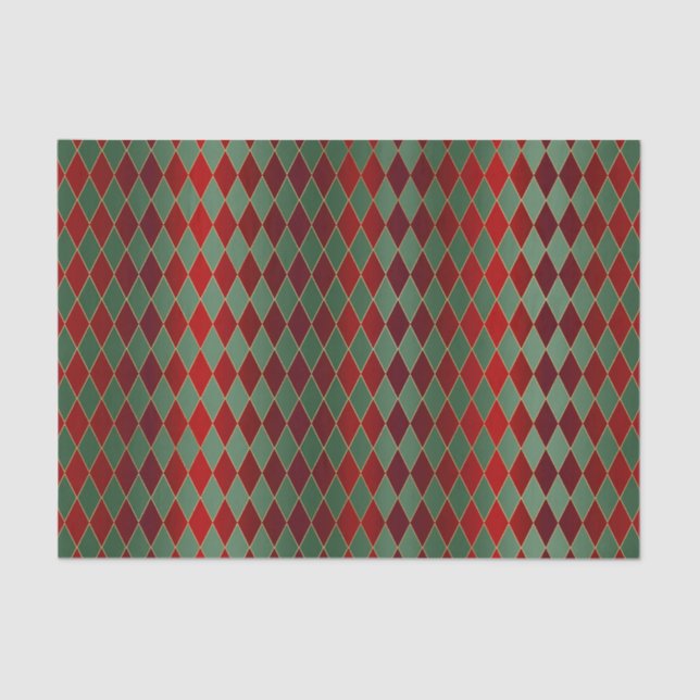 Papel De Seda Red Dourado Harlequin (Frente )