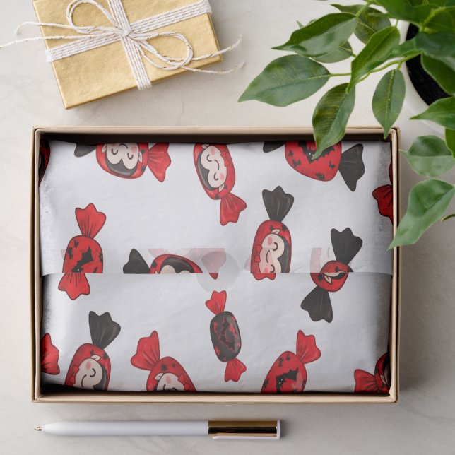 Papel De Seda Red Dracula Candy Para O Halloween (Presente)