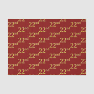 Papel De Seda Red, Faux Dourado 22º (22º) Evento