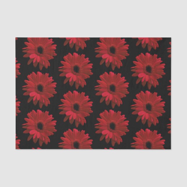 Papel De Seda Red Gerbera Daisies (Frente )