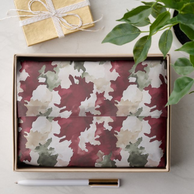 Papel De Seda Red Green Camo Birthday (Presente)