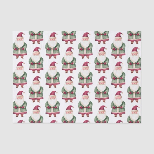 Papel De Seda Red Green Christmas Papai Noel (Frente )