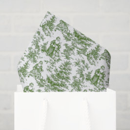 Papel De Seda Red & Green Christmas Santa Toile