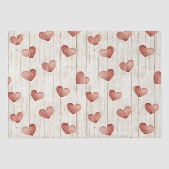 Papel De Seda Red Hearts Faux Wood (Frente )