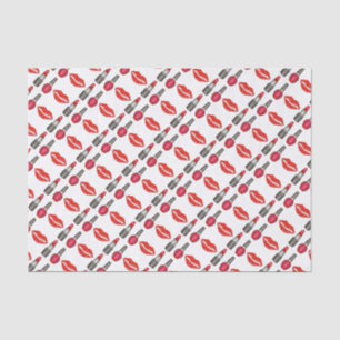 Papel De Seda Red Lábios Lipstick unha tecido de beleza polonês